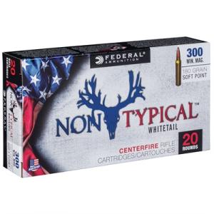Federal 300WDT180 Non-Typical 300 Win Mag 180 gr Non-Typical Soft Point (SP) 20 Bx/ 10 Cs