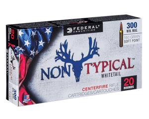 Federal 300WDT150 Non-Typical 300 Win Mag 150 gr Non-Typical Soft Point (SP) 20 Bx/ 10 Cs