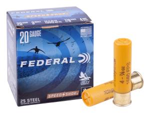 Federal Speed-Shok Waterfowl Ammunition 20 Gauge 3" 7/8 oz #4 Non-Toxic Steel Shot Box of 25 0604544628272