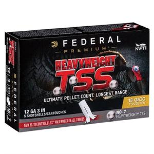 Federal Premium Heavyweight TSS 12 Gauge 2 1/4 oz Heavyweight TSS Centerfire Shotgun Ammo 9 Shot 5 Rounds PTSSX191F 0604544637977