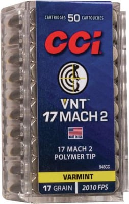 CCI .17 Hornady Mach 2, Speer VNT, 17 grain, 50 Rounds