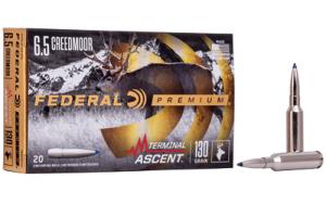 Federal Premium Terminal Ascent, 6.5mm Creedmoor, Bonded Polymer Tip, 130 Grain, 20 Rounds 0604544659443