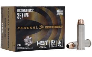 Federal Premium 357 Mag HST Jacketed Hollow Point Brass Cased Pistol Ammunition 20 Rounds P357HST1S 0604544684360