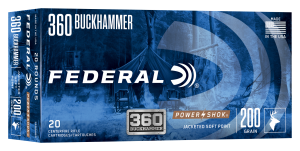Federal Power-Shok 360 BHMR 200 gr JSP 20rds Rifle Ammo for Maximum Impact - 360BHBS