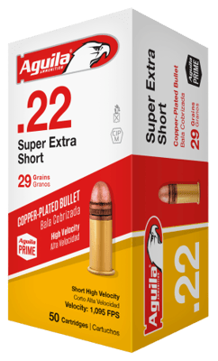 Super Extra Short 22 Short Rimfire Ammo - 22 Short 29gr Copper Plated Solid Point 50/Box