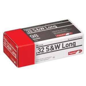 Aguila Ammunition .32 S&W Long 98 Grain Lead Round Nose Brass Cased Pistol Ammo 50 Rounds 1E322340 0640420003030