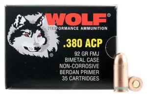 Wolf Performance Handgun Ammo - .380 Automatic Colt Pistol - 1000 Grain - 1000 Rounds