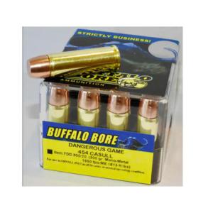 Buffalo Bore Ammo Dangerous Game .454 Casull  Mono-Metal Lead Free 300 Grain 1650 fps 20 Rd./Box 651815007502