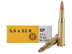 Sellier & Bellot Centerfire Rifle Ammo - 5.6mmX52R - 70 Grain - 20 Rounds - Soft Point