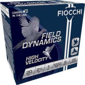 Fiocchi High-Velocity Shotshells - 20 Gauge - 25 Rounds - 9 - 2.75" 0762344700991