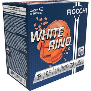 Fiocchi Exacta White Rino Target Shotshells - 12 Gauge - #7.5 Shot - 2.75" - 25 Rounds 0762344701653