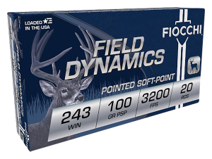 Fiocchi Shooting Dynamics .243 Winchester 100 Grain Centerfire Rifle Ammo 0762344709048