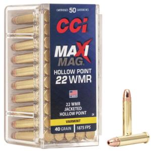 CCI Maxi-Mag Hp Ammo 22 Magnum (Wmr) 40gr Jacketed Hollow Point - 22 Wmr 40gr Jacketed Hollow Point 50/Box