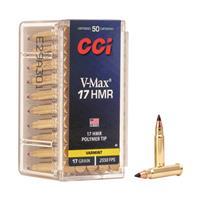 CCI Varmint Ammo 17 Hmr 17gr V-Max - 17 Hmr V-Max 17gr Polymer Tipped 50/Box 49