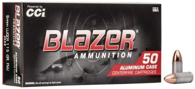 CCI Blazer 9mm Ammo 115Gr FMJ 50 Rounds