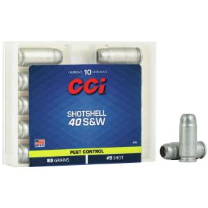 CCI Pest Control Handgun Shotshells .40 S&W 88 gr #9 shot 1250 fps 10/ct