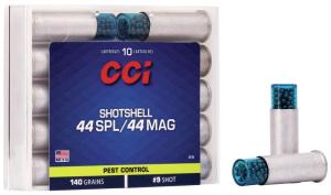 CCI Pest Control Handgun Shotshells .44 SPL/.44 Mag 140 gr #9 shot 1000 fps 10/ct 3744