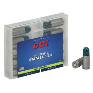 CCI Pest Control Handgun Shotshells 9mm Luger 53 gr. #12 shot 1100 fps 10/ct 3790