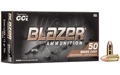 CCI Blazer Brass 9mm 115gr FMJ RN 50 Rounds