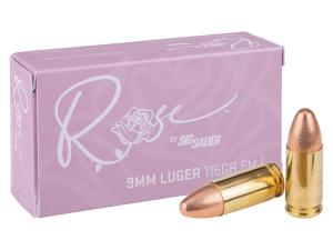SIG Sauer Rose 9mm 115 gr FMJ 50rds Handgun Ammo for Reliable and Accurate Practice - E9MMB1ROSE50