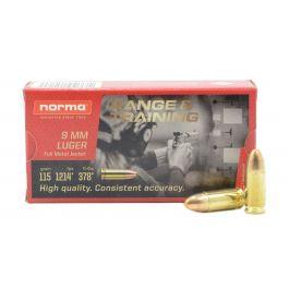 Norma Ammunition (RUAG) 620240050 Range and Training 9mm Luger 115 gr Full Metal Jacket (FMJ) 50 Rd BOX 0810036150255