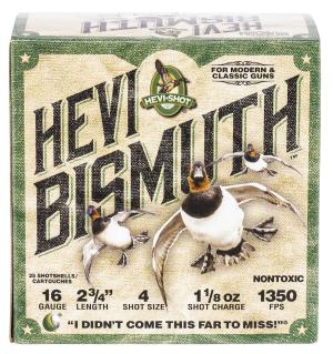 Hevishot 16704 Hevi-Bismuth Waterfowl 16 Gauge 2.75" 1 1/8 oz 4 Shot 25 Bx/ 10 Cs