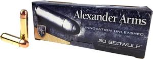 Alexander Arms Loaded .50 Beowulf 350 Grain Round Shoulder Centerfire Rifle Ammo Box of 20 A-B350RSBOX