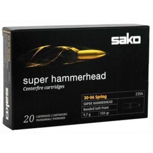 Sako Super Hammerhead .30-06 Springfield Ammo Bonded Round Nose, 220 Grain, 2362 fps, 20 Rounds