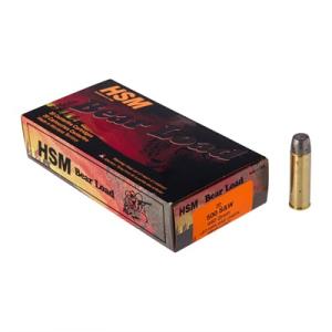 HSM Bear Load .500 S&W Magnum 440 Grain Wide Flat Nose Handgun Ammo 0837306003585