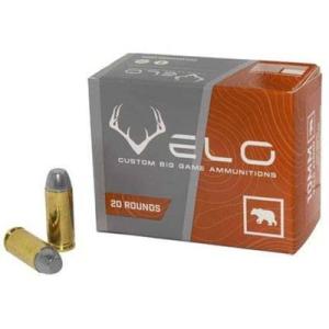 VELO Ammo 10mm Auto 200 Grain Flat Nose Point Brass 1000 fps 20 Rd./Box 850040961003