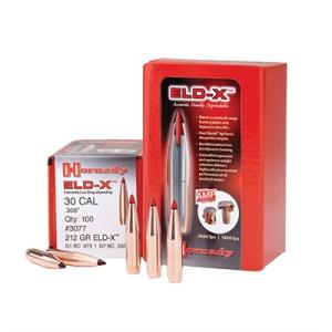 Hornady ELD-X Bullets with Heat Shield Tip .30 cal .308" 200 gr 100/ct 3076