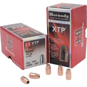 Hornady XTP Bullets 9mm (355 Diameter) 147 Grain Jacketed Hollow Point Box of 100
