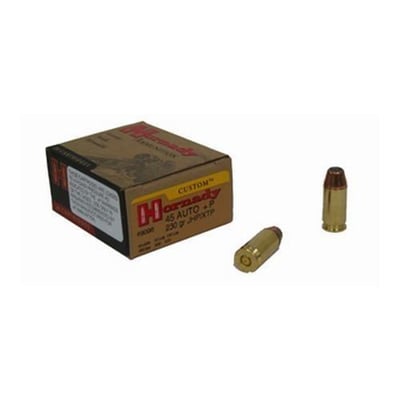 Hornady Custom Ammunition 45 ACP +P 230 Grain XTP Jacketed Hollow Point Box of 20