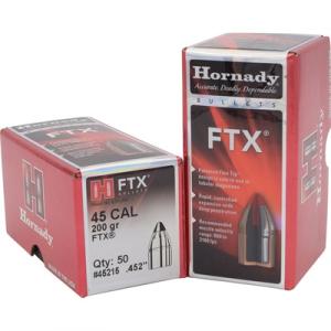 Hornady FTX Handgun Bullets .45 cal .452" 200 gr FTX 50/ct 090255452150