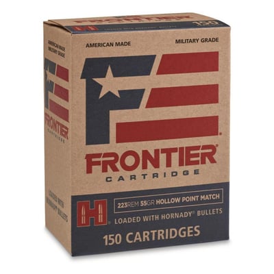 Hornady Frontier, .223 Remington, 55 Grain, HP Match, 150 Rounds FR1415