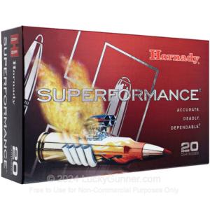 Hornady Ammo.308 Winchester 150 Grain Superformance InterBond Polymer Tipped Projectile 3000 fps 20 Round Box 80938