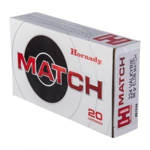 Hornady Match Rifle Ammunition .224 Valkyrie 88 gr ELD 2675 fps 20/ct