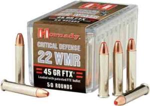 Hornady Critical Defense, .22 Magnum, FTX, 45 Grain, 50 Rounds