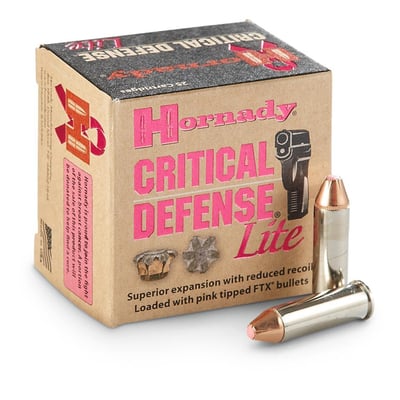 Hornady Critical Defense Lite Handgun Ammunition .38 Spl 90 gr FTX 1200 fps 25/box 90300