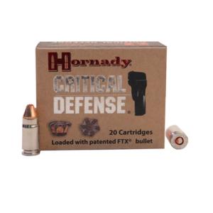 Hornady Ammo Critical Defense 357 Sig 115 Grain 1235 fps 20 Rd./Box 090255913002