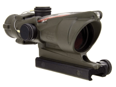 Trijicon ACOG 4x32 Scope with TA51 Mount, CK ODG, Dual Illuminated Red Chevron .223 BAC Reticle 100309