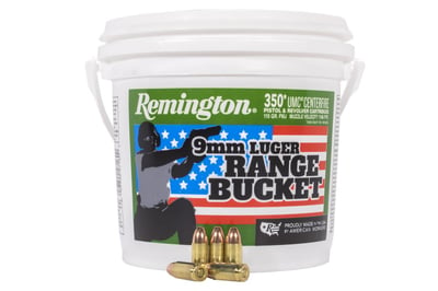 Remington 9mm 115 gr FMJ 350 Rounds in Range Bucket