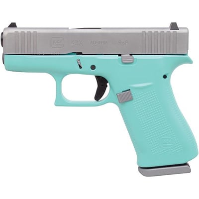 Glock 43X Robbin Egg Blue Frame and Silver PVD Slide