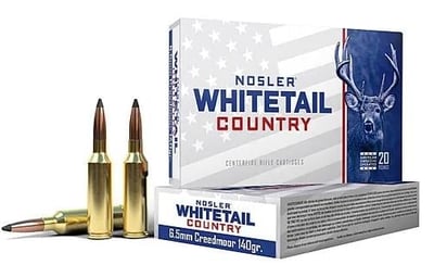 Nosler Whitetail Country Rifle Ammunition 6.5  Creedmoor 140gr SP 2650 fps 20/ct