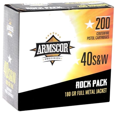 Armscor 50083 Range Rock Pack 40 S&amp;W 180 gr FMJ Ammo - 800 round case