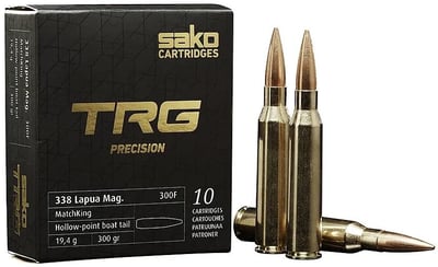 Sako MatchKing .338 Lapua Magnum 300 gr BTHP 10rds Rifle Ammo for Long-Range Precision - JASTRG338LM300B