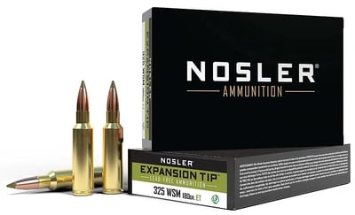 Nosler .325 Winchester Short Magnum E-Tip 180 grain Brass Cased Rifle Ammunition 40146