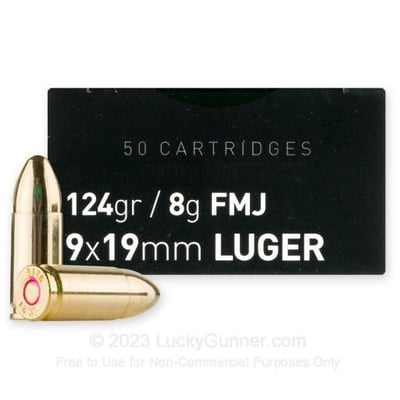 Igman 9x19mm 124 grain FMJ 1000 rounds