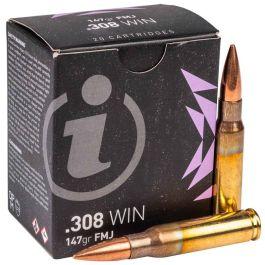 Igman .308 Winchester Ammunition 147 Grain Full Metal Jacket Brass Casing 2732 fps 20 Rounds 
