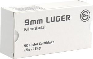 Geco 9mm 115gr FMJ 50rd Ammo Box - 220440050